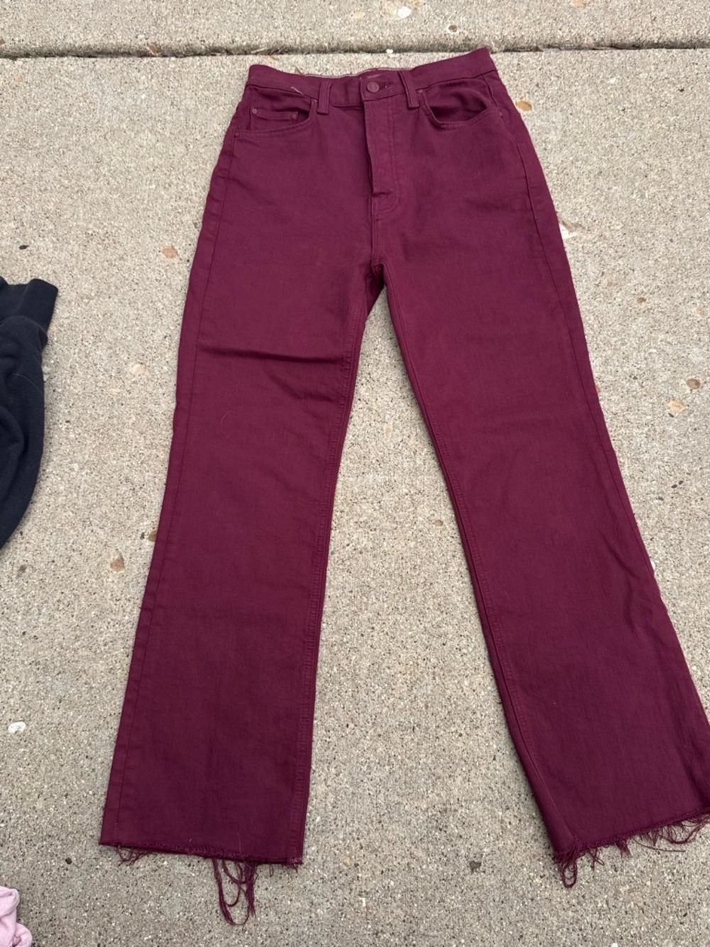 MOTHER Burgundy Straight-Leg Jeans - Picture 5 of 7